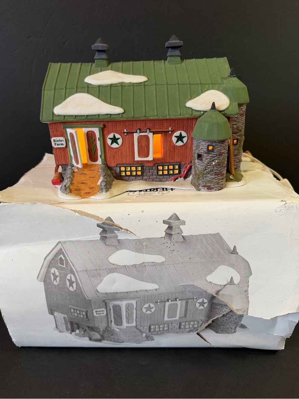 Dept. 56 1993 Pennsylvania Dutch Barn New England Village Series TESTED WORKING